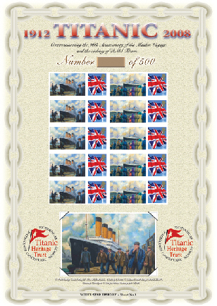 Planche de timbres commmoratifs